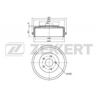 Барабан тормозной Ford Tourneo Connect 02-, Transit Conect 02- задний Zekkert BS5233