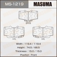 Колодки тормозные Toyota Land Cruiser (J70, 80, 90) 84-02, 4 Runner 87- передние Masuma front