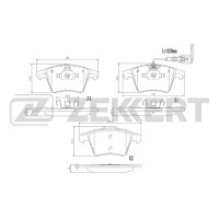 Колодки тормозные VW Touareg 02- передние дисковые (GDB1721) Zekkert BS-1384