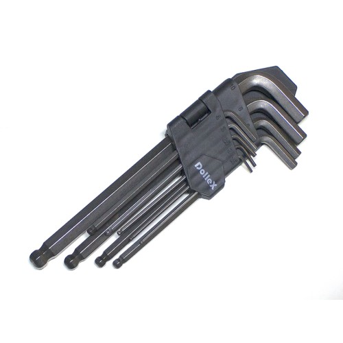 Набор ключей г-образных 1,5-10 мм с шаром L=180 мм Dollex SHB-009