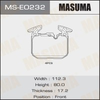 Колодки тормозные BMW 1 (F20) 15-, 3 (F30) 12-18 передние Masuma MS-E0232