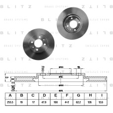 Диск тормозной BLITZ BS0280