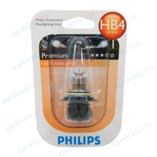 Лампа 12 В HB4 55 Bт +30% галогенная Philips 9006PRC1