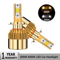 Лампа светодиодная H1 36 Вт 8-48 В 6000/3000K 3800lm двойные бело-желтые 2 шт. С6 GL