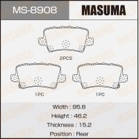 Колодки тормозные Honda Civic (FD, FA, FN, FK) 06-12 задние MASUMA MS-8908