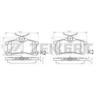 Колодки тормозные Toyota Avensis (T220) 97-, Corolla (E110) 00- задние дисковые (GDB3334) Zekkert BS-1147