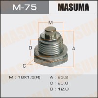 Болт слива масла M18 x 1.5 с магнитом AКПП Mitsubishi Lancer (CK, CS) MASUMA M-75