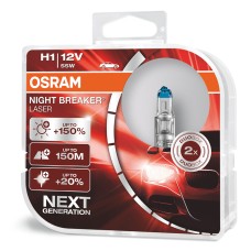 Лампа 12 В H1 55 Вт дальнего света +150% Night Breaker Laser 2 шт. Osram