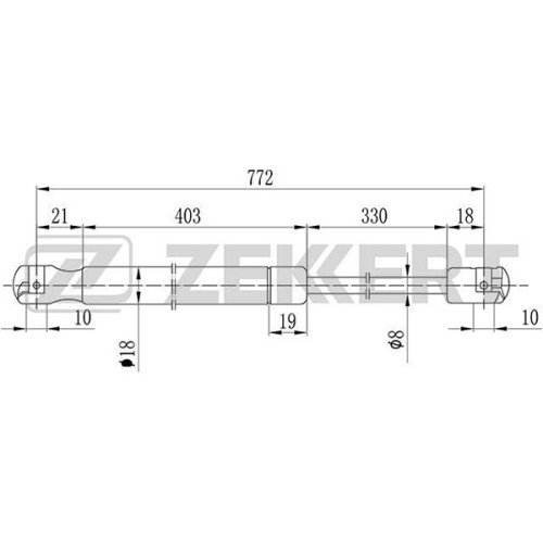 Амортизатор багажника ZEKKERT GF1457 MB Vito (638) 96-, V-Class (638/2) 96-