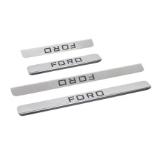 Накладки на пороги Focus II, III, Mondeo -07 внутренние надпись Ford нерж.сталь 4 шт. Dollex