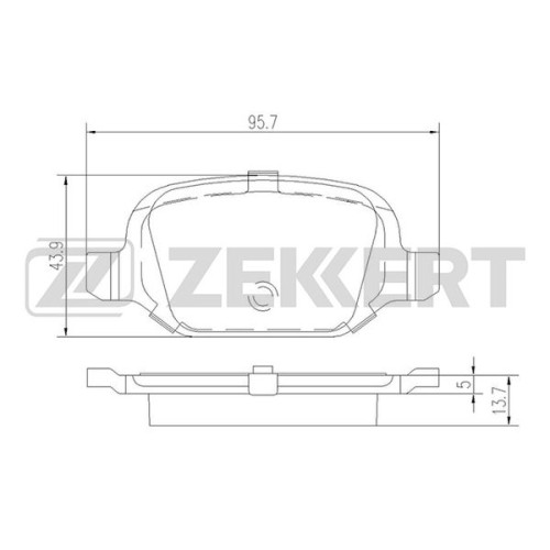 Колодки тормозные Citroen Nemo 08-; Fiat 500 (312) 07-, Doblo задние дисковые (GDB1384) Zekkert BS-2463
