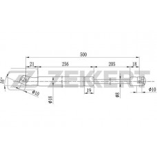 Амортизатор багажника ZEKKERT GF1074 VW Bora (1J6) 99-, Golf (1J1, 1J5) 97-, Passat (3B5, 3B6) 97-