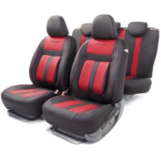 Чехлы Cushion Comfort 15 пр. эко-хлопок новое лекало - 3D крой черно-красные CUS-1505 BK/RD