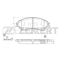 Колодки тормозные Suzuki SX4 (JY) 13-, Vitara II 15- передние Zekkert BS-2974