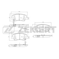 Колодки тормозные Hyundai Elantra 11-, Kia Ceed (JD) 12-, Kia Sorento 09-, Cerato 13- передние Zekkert BS-2817