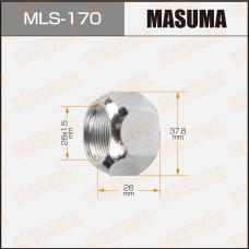 Гайка колеса M 28 x 1,5 LH для грузовика открытая под ключ 38 MASUMA MLS170