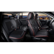 Накидки на сиденье CarFashion MERCURY Plus 5D экокожа/жаккард каркасная черный/красный/красный