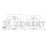 Колодки тормозные ZEKKERT BS1376 диск. задн. с датчиком Ford Galaxy 00-, Seat Alhambra 96-, VW Sharan 95-, Tra