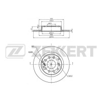 Диск тормозной Opel Astra H 05-, Zafira B 05- задний 277,9 х 10 Zekkert BS5968