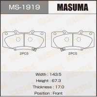 Колодки тормозные Toyota Hilux 12- передние MASUMA MS-1919