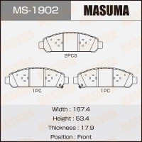 Колодки тормозные Toyota Venza 08- передние MASUMA MS-1902