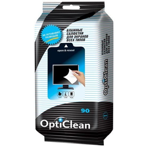 Салфетки влажные Opti Clean для экранов всех типов 90 шт. 48132