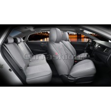 Накидки на сиденье CarFashion Rover Plus 5D экокожа/твид каркасная серый/серый/серый