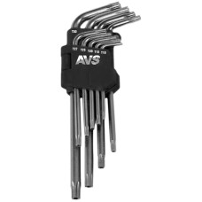 Набор ключей Torx с отверстием г-образных 9 пр. Т10-Т50 AVS TXL-9H
