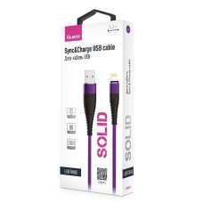 Кабель Solid USB 2.0 lighting 1,2 м 2,1А Olmio индиго *Гт 039051