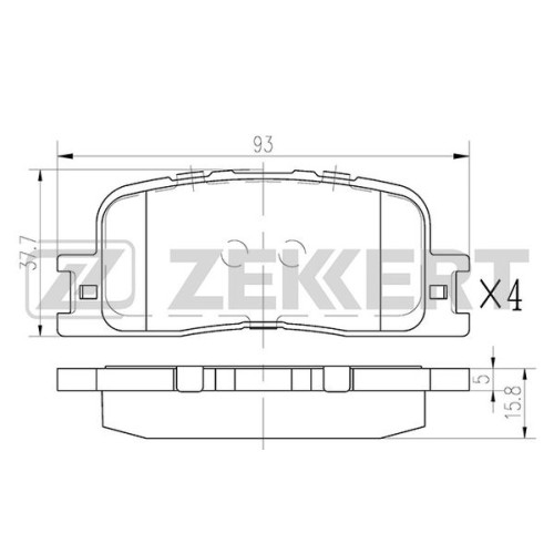 Колодки тормозные Chery Fora 06-; Lexus ES (VZV,MCV) 01-; Toyota Camry задние дисковые (GDB337) Zekkert BS-2705