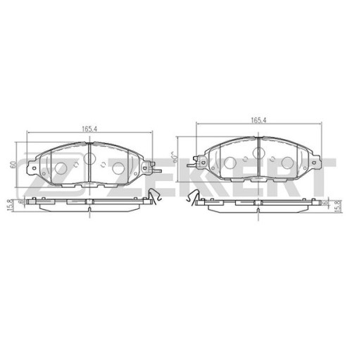 Колодки тормозные Nissan Murano (Z52) 14-, Pathfinder (R52) 12-, QX60 передние дисковые Zekkert BS-3015
