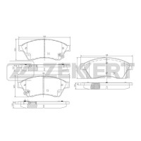 Колодки тормозные Chevrolet Cruze 09-, Aveo (T300) 11-; Opel Astra J 09- 15'' передние Zekkert BS-1301