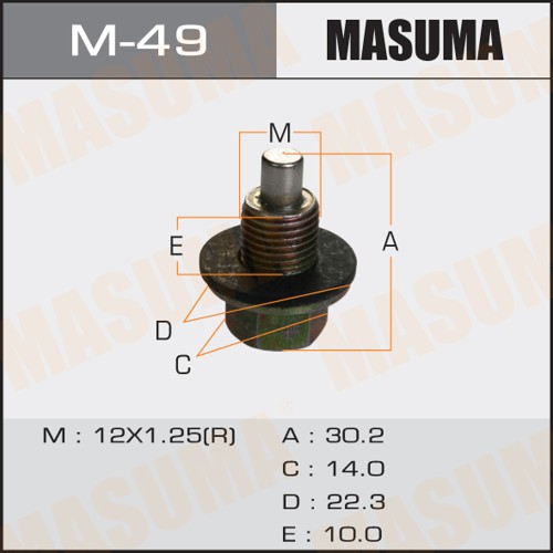 Болт слива масла M12 x 1.25 Toyota с магнитом MASUMA M-49
