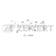 Амортизатор багажника ZEKKERT GF1539 Honda CR-V I 95-