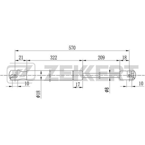 Амортизатор багажника ZEKKERT GF2103 Hyundai Matrix 01-