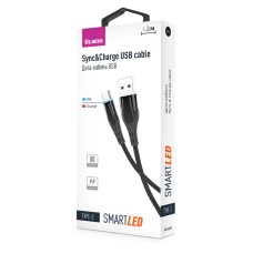 Кабель SmartLED, USB 2.0/Type-C, 1,2 м 2.1 А, черный Olmio