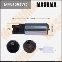 Насос топливный Nissan Almera (N16) 00-06, Qashqai (J10) 06-13 (+сетка MPU040) графит Masuma MPU-207C