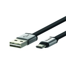 Кабель micro USB/USB 1 м 2.1 A двухсторонний плоский Olmio