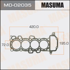 Прокладка ГБЦ Nissan March 92-98 (CG10DE, CG13DE) (графит-эластомер) H=1,20 Masuma MD-02035