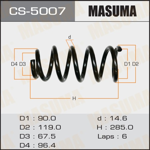 Пружина подвески Honda CR-V 2.4 05- задняя Masuma CS-5007