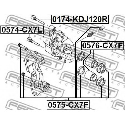 Втулка направляющая суппорта тормозного Mazda CX-7 ER 07-09 (EU) переднего Febest 0574-CX7L