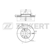 Диск тормозной Renault Duster 12- передний вентилируемый 269 х 22,4 Zekkert BS5594