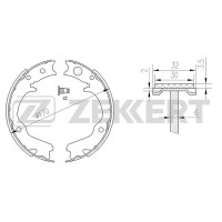 Колодки тормозные Subaru Forester (SF, SG) 97-, Legacy 89-, Outback II, III 00- барабанные Zekkert BK-4134