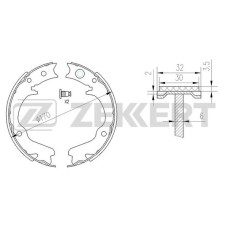 Колодки тормозные Subaru Forester (SF, SG) 97-, Legacy 89-, Outback II, III 00- барабанные Zekkert BK-4134