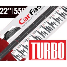 Щетка стеклоочистителя бескаркасная CarFashion Turbo 22"/550 мм 11 переходников 50042