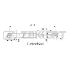 Амортизатор багажника ZEKKERT GF2096 Ssangyong Rexton (GAB_) 01-