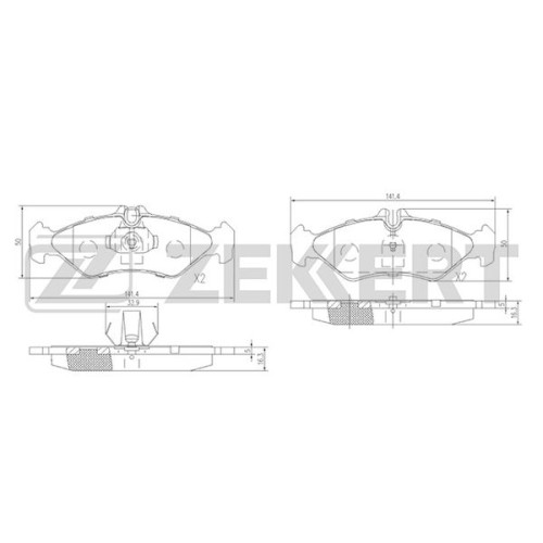 Колодки тормозные MB Sprinter (901, 902, 903) 95-; VW LT 28-35 II задние дисковые (GDB1262) Zekkert BS-1280