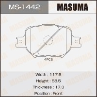 Колодки тормозные Toyota Altezza 01-05, Crown 99-, Mark II 00- передние MASUMA MS-1442