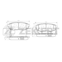 Колодки тормозные Subaru Forester (SJ) 12-, Legacy (BM, BR) задние дисковые (GDB3442) Zekkert BS-1247