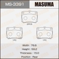Колодки тормозные Mitsubishi Pajero Sport 98-; Pajero 90-00 задние MASUMA MS-3391